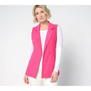 Women Control Women's Petite Jacket PXL Euro Knit Vest Pink A681576